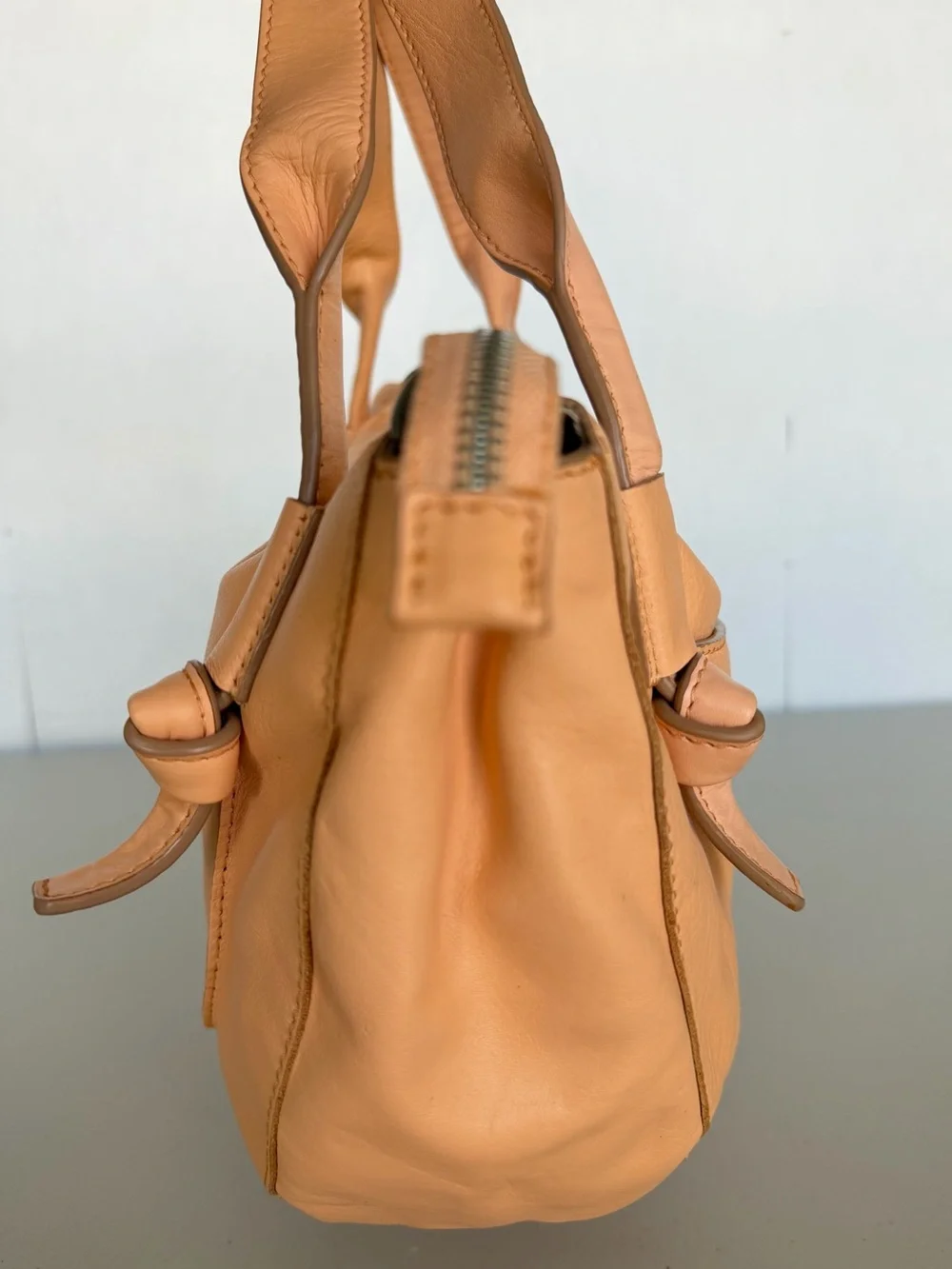 Lucky Brand Genuine Leather Peach Hobo Shoulder Crossbody Bag